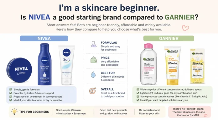 i'm a skincare beginner. is nivea a good starting brand compared to garnier?
